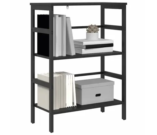 Raamatukapp Must Tamm 60 X 29,5 X 81 Cm Tehispuit