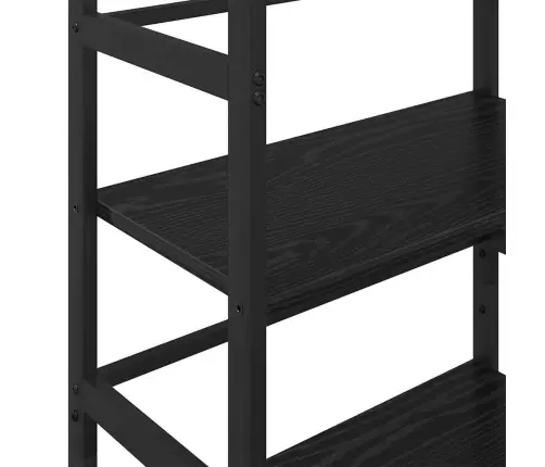 Grāmatu Plaukts Melns Ozolkoks 60 X 29,5 X 115 Cm Vidaxl