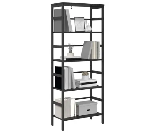 Grāmatu Plaukts Melns Ozolkoks 60 X 29,5 X 149 Cm Vidaxl