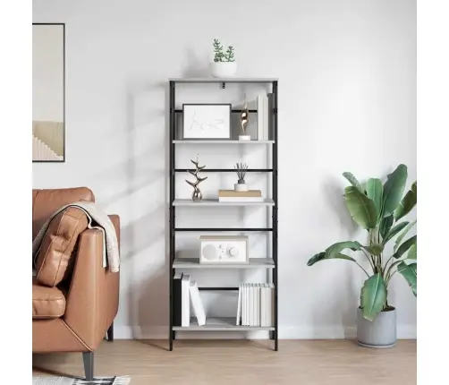 Grāmatu Plaukts Pelēks Sonoma 60 X 29,5 X 149 Cm Vidaxl