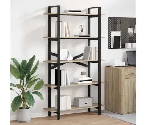 Grāmatu Plaukts Sonoma Ozols 100 X 33,5 X 178 Cm Vidaxl