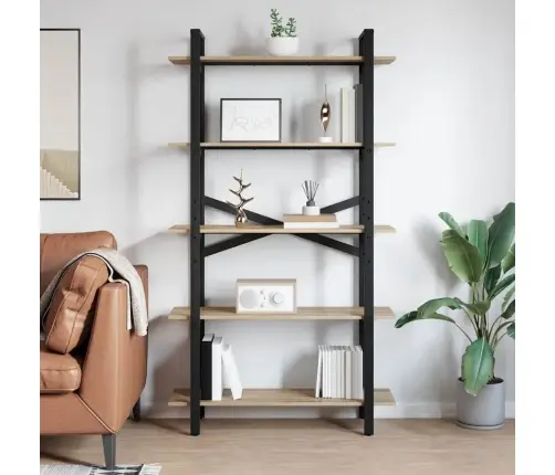 Grāmatu Plaukts Sonoma Ozols 100 X 33,5 X 178 Cm Vidaxl