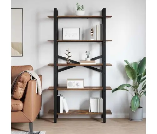 Knygų Lentyna Rūkyta Ąžuolas 100 X 33,5 X 178 Cm