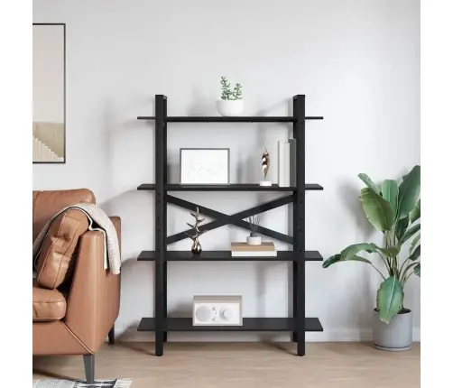 Grāmatu Plaukts Melns Ozolkoks 100 X 33,5 X 140 Cm Vidaxl