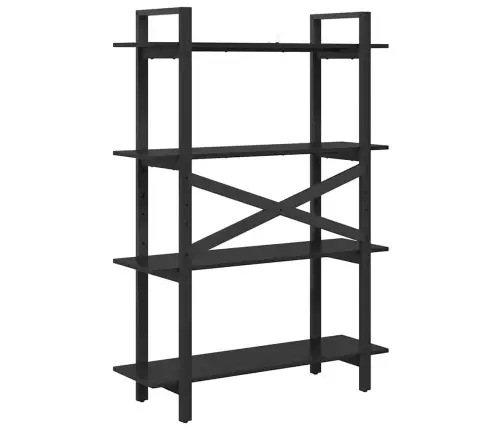 Grāmatu Plaukts Melns Ozolkoks 100 X 33,5 X 140 Cm Vidaxl