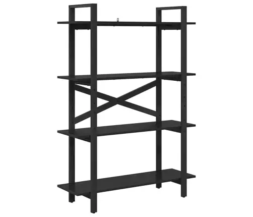 Grāmatu Plaukts Melns Ozolkoks 100 X 33,5 X 140 Cm Vidaxl