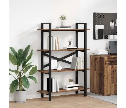 Grāmatu Plaukts Vecs Koks 100 X 33,5 X 140 Cm Inženierijas Koks Vidaxl