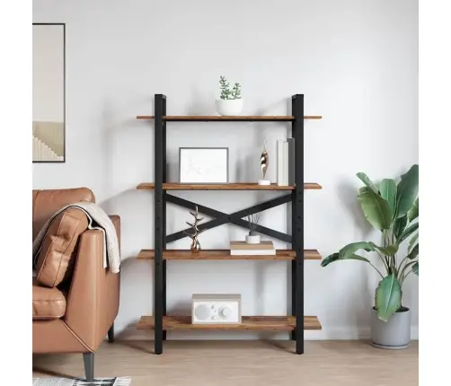 Grāmatu Plaukts Vecs Koks 100 X 33,5 X 140 Cm Inženierijas Koks Vidaxl