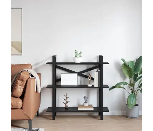 Grāmatu Plaukts Melns Ozolkoks 100 X 33,5 X 102 Cm Vidaxl