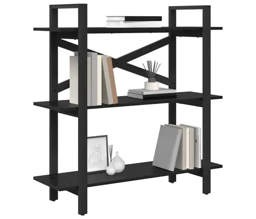 Grāmatu Plaukts Melns Ozolkoks 100 X 33,5 X 102 Cm Vidaxl