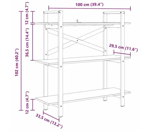 Raamatukapp Käsitööpuu 100 X 33,5 X 102 Cm Tehispuit