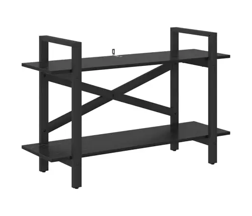 Grāmatu Plaukts Melns Ozolkoks 100 X 33,5 X 64 Cm Vidaxl