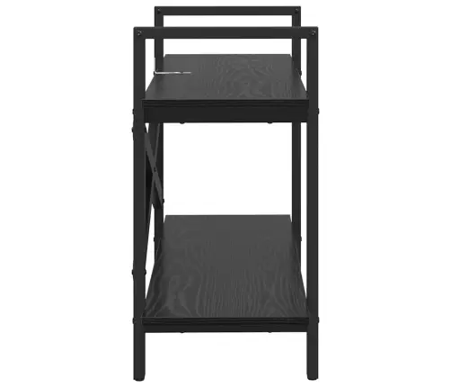 Grāmatu Plaukts Melns Ozolkoks 100 X 33,5 X 64 Cm Vidaxl