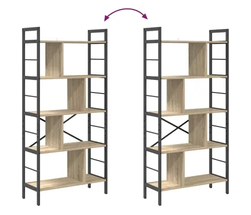 Raamatukapp Sonoma Tamm 75 X 30 X 156 Cm Tehispuit