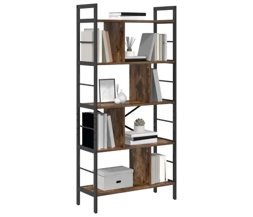 Grāmatu Plaukts Dūmaka Ozols 75 X 30 X 156 Cm Inženierijas Koks Vidaxl