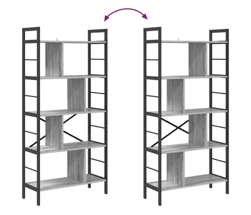 Knygų Lentyna Pilkas Sonoma 75 X 30 X 156 Cm Apdirbta Mediena