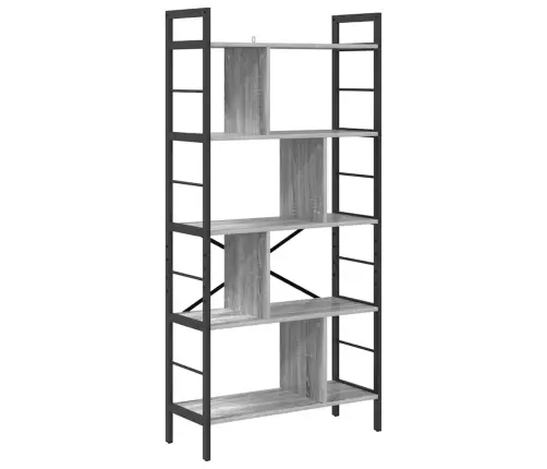 Knygų Lentyna Pilkas Sonoma 75 X 30 X 156 Cm Apdirbta Mediena