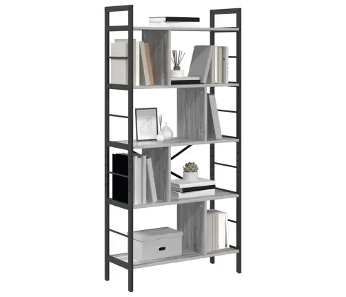 Knygų Lentyna Pilkas Sonoma 75 X 30 X 156 Cm Apdirbta Mediena