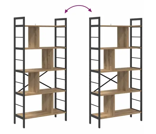 Grāmatu Plaukts Artisānā Ozols 75 X 30 X 156 Cm Vidaxl