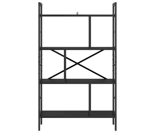 Raamatukapp Must Tamm 75 X 30 X 123,5 Cm Tehispuit