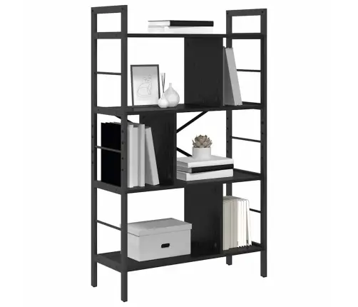 Raamatukapp Must Tamm 75 X 30 X 123,5 Cm Tehispuit