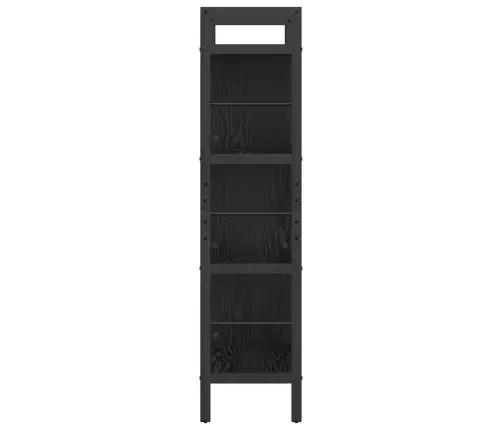 Raamatukapp Must Tamm 75 X 30 X 123,5 Cm Tehispuit