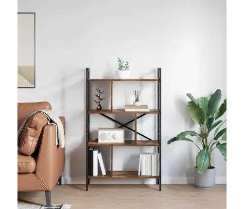 Grāmatu Plaukts Dūmaka Ozols 75 X 30 X 123,5 Cm Vidaxl