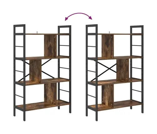 Grāmatu Plaukts Dūmaka Ozols 75 X 30 X 123,5 Cm Vidaxl
