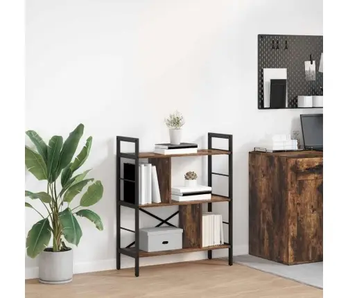 Grāmatu Plaukts Dūmaka Ozols 75 X 30 X 91 Cm Inženierijas Koks Vidaxl