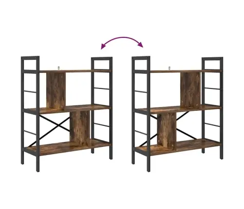 Grāmatu Plaukts Dūmaka Ozols 75 X 30 X 91 Cm Inženierijas Koks Vidaxl