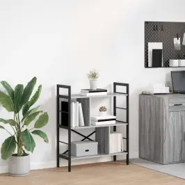 Grāmatu Plaukts Pelēks Sonoma 75 X 30 X 91 Cm Inženierijas Koks Vidaxl