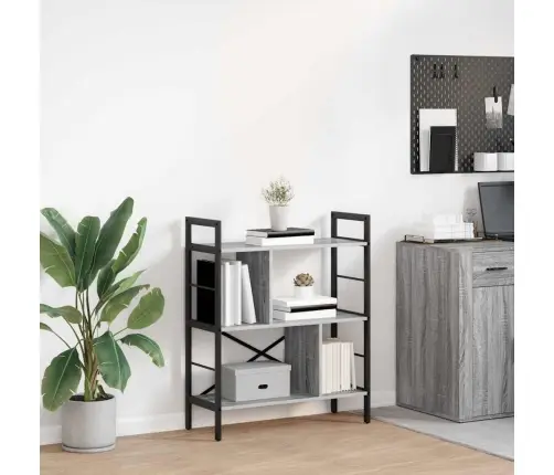 Grāmatu Plaukts Pelēks Sonoma 75 X 30 X 91 Cm Inženierijas Koks Vidaxl