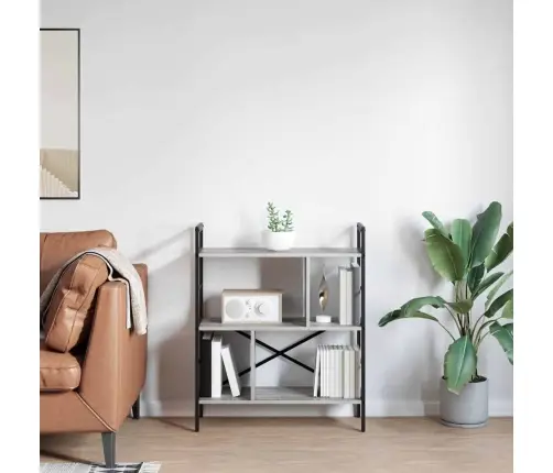 Grāmatu Plaukts Pelēks Sonoma 75 X 30 X 91 Cm Inženierijas Koks Vidaxl