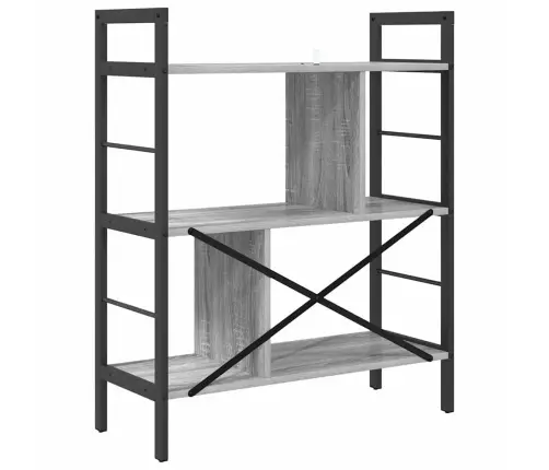 Grāmatu Plaukts Pelēks Sonoma 75 X 30 X 91 Cm Inženierijas Koks Vidaxl