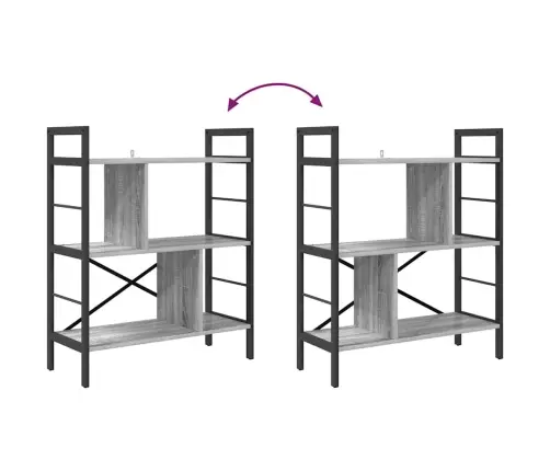 Grāmatu Plaukts Pelēks Sonoma 75 X 30 X 91 Cm Inženierijas Koks Vidaxl
