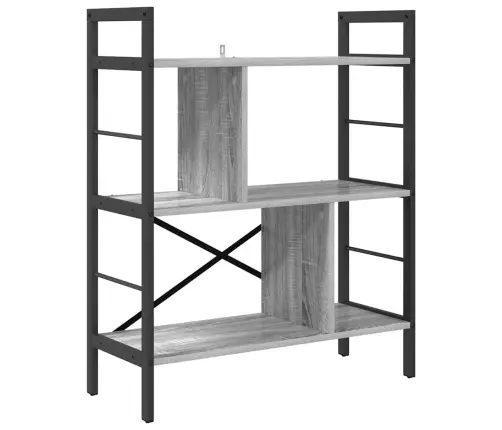 Grāmatu Plaukts Pelēks Sonoma 75 X 30 X 91 Cm Inženierijas Koks Vidaxl