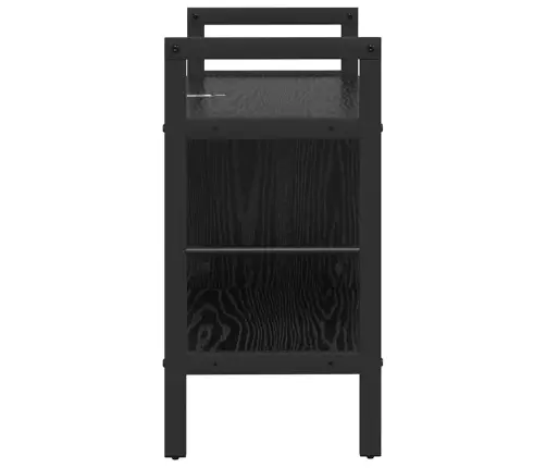 Grāmatu Plaukts Melns Ozolkoks 75 X 30 X 58,5 Cm Vidaxl