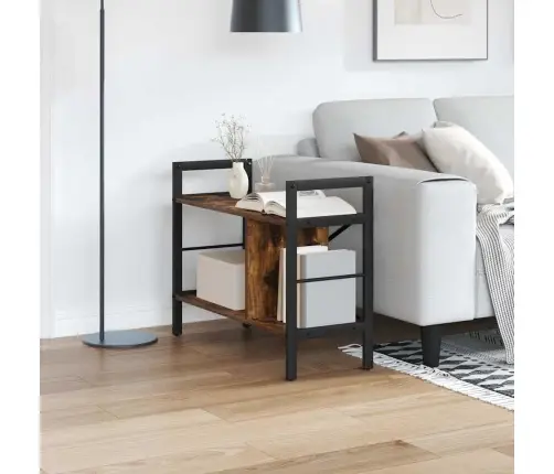 Knygų Lentyna Rūkyta Ąžuolas 75 X 30 X 58,5 Cm Apdirbta Mediena