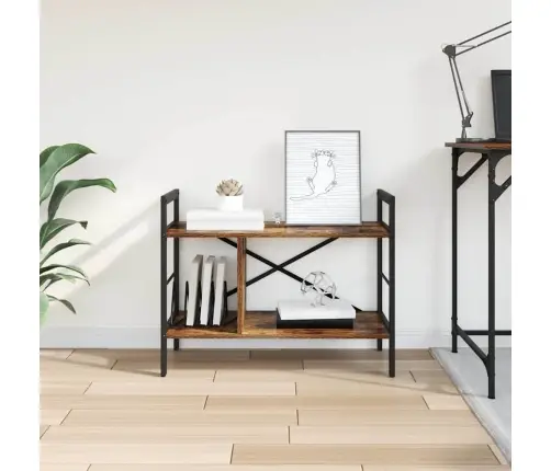 Knygų Lentyna Rūkyta Ąžuolas 75 X 30 X 58,5 Cm Apdirbta Mediena