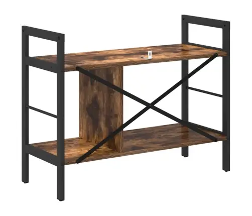 Knygų Lentyna Rūkyta Ąžuolas 75 X 30 X 58,5 Cm Apdirbta Mediena