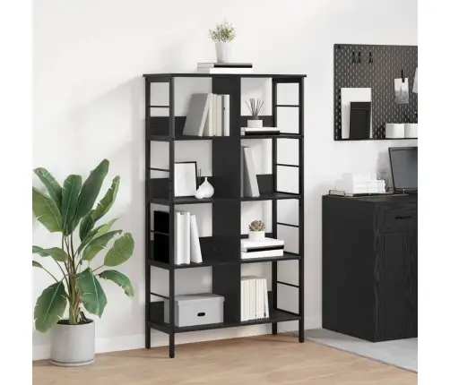 Raamatukapp Must Tamm 82 X 32 X 144,5 Cm Tehispuit