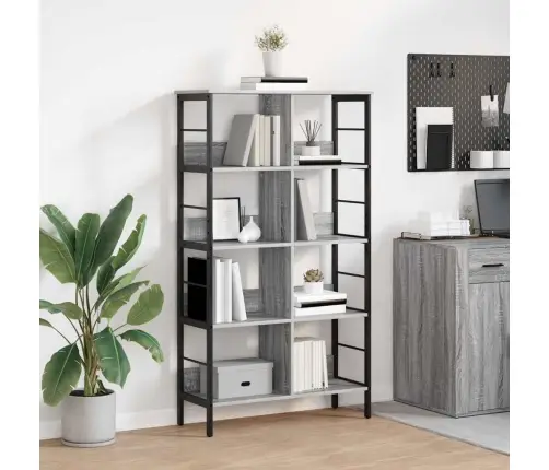 Grāmatu Plaukts Pelēks Sonoma 82 X 32 X 144,5 Cm Vidaxl