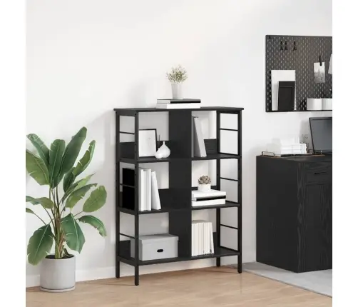 Grāmatu Plaukts Melns Ozolkoks 82 X 32 X 112 Cm Vidaxl