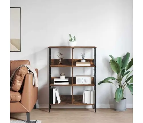 Grāmatu Plaukts Dūmaka Ozols 82 X 32 X 112 Cm Inženierijas Koks Vidaxl