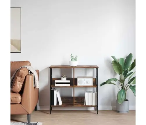 Grāmatu Plaukts Dūmaka Ozols 82 X 32 X 79 Cm Inženierijas Koks Vidaxl