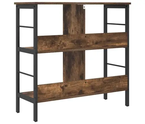 Grāmatu Plaukts Dūmaka Ozols 82 X 32 X 79 Cm Inženierijas Koks Vidaxl