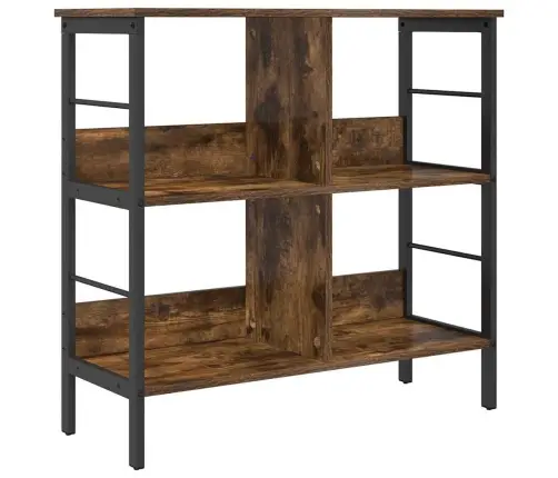 Grāmatu Plaukts Dūmaka Ozols 82 X 32 X 79 Cm Inženierijas Koks Vidaxl