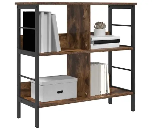 Grāmatu Plaukts Dūmaka Ozols 82 X 32 X 79 Cm Inženierijas Koks Vidaxl