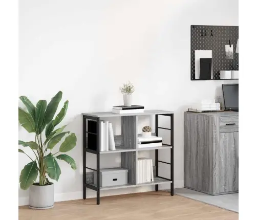 Grāmatu Plaukts Pelēks Sonoma 82 X 32 X 79 Cm Inženierijas Koks Vidaxl