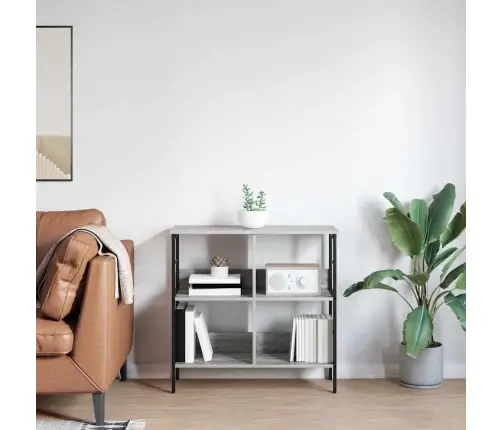 Grāmatu Plaukts Pelēks Sonoma 82 X 32 X 79 Cm Inženierijas Koks Vidaxl